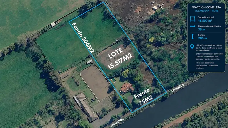 Terreno en venta · Villanueva, Tigre, GBA Norte, Provincia de Buenos Aires