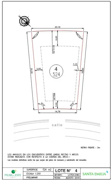Terreno en venta · Santa Emilia, Pilar Del Este, Pilar, GBA Norte, Provincia de Buenos Aires