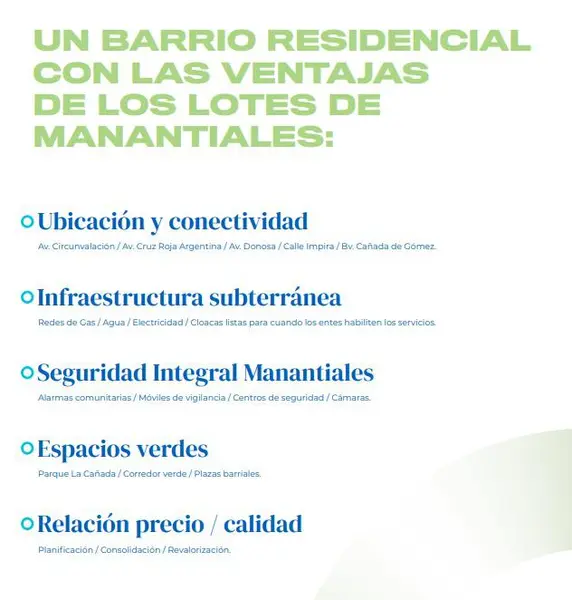 Terreno en venta · Colinas de Manantiales, Córdoba Capital, Córdoba