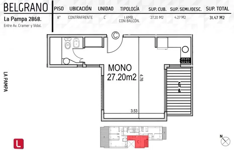 Departamento en venta · Belgrano, CABA
