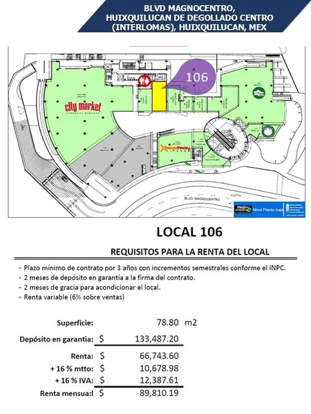 Comercio en alquiler · La Herradura, Huixquilucan, Estado de México