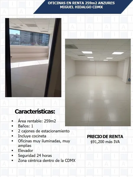Oficina en alquiler · Anzures, Miguel Hidalgo, Ciudad de México