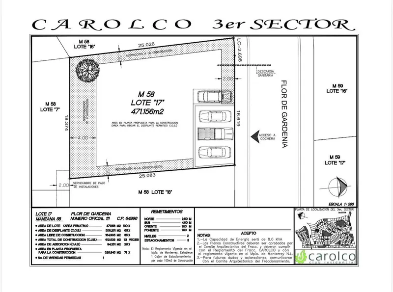 Lote en venta · Carolco, Monterrey, Nuevo León