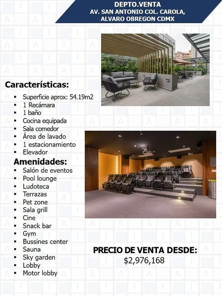 Departamento en venta · Carola, Álvaro Obregón, Ciudad de México Departamento en venta · Carola, Álvaro Obregón, Ciudad de México