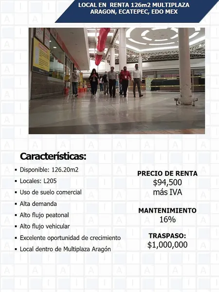 Comercio en alquiler · Rinconada de Aragón, Ecatepec de Morelos, Estado de México