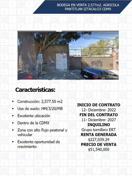 Bodega en venta · Agrícola Pantitlán, Iztacalco, Ciudad de México