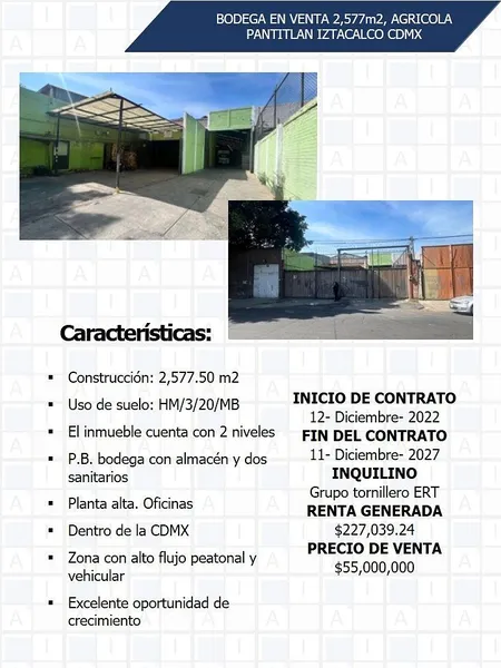 Bodega en venta · Agrícola Pantitlán, Iztacalco, Ciudad de México