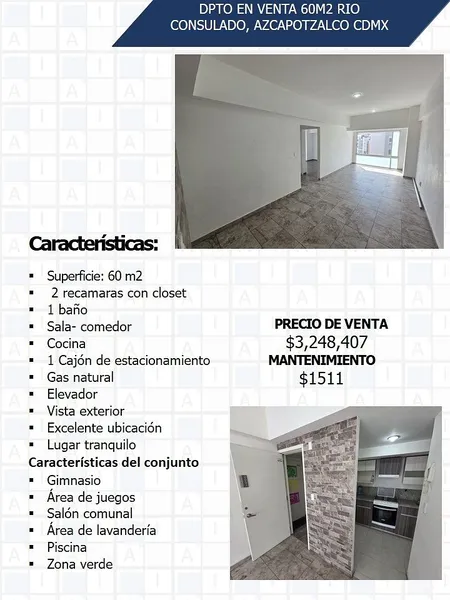 Departamento en venta · Ampliación Del Gas, Azcapotzalco, Ciudad de México