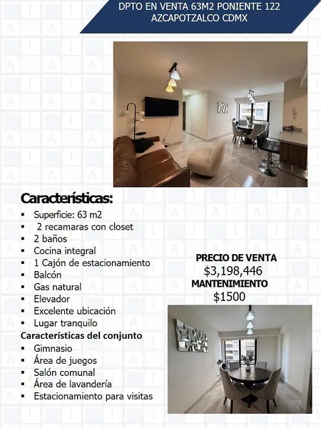 Departamento en venta · Azcapotzalco, Ciudad de México