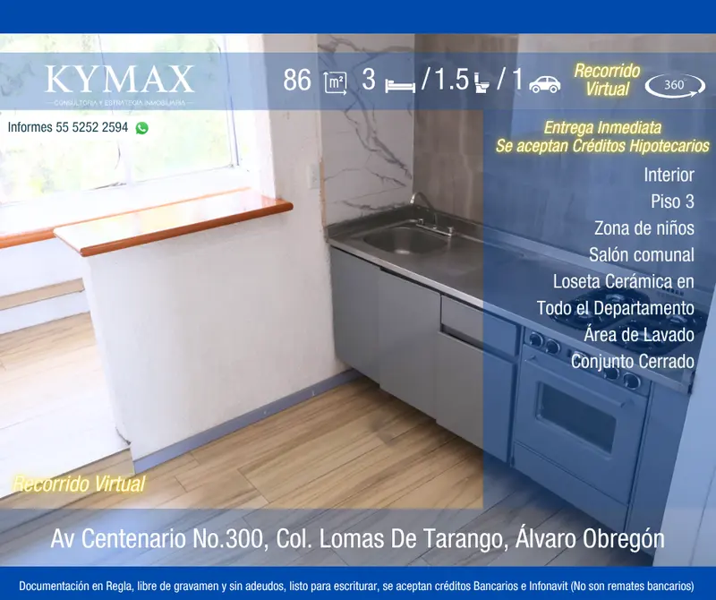 Departamento en venta · Lomas de Tarango, Álvaro Obregón, Ciudad de México Departamento en venta · Lomas de Tarango, Álvaro Obregón, Ciudad de México