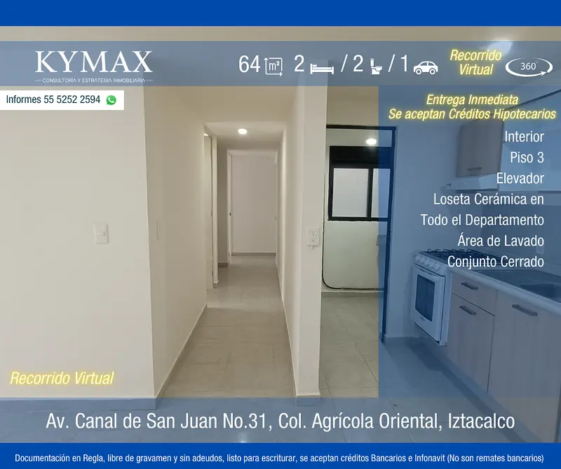 Departamento en venta · Agrícola Oriental, Iztacalco, Ciudad de México