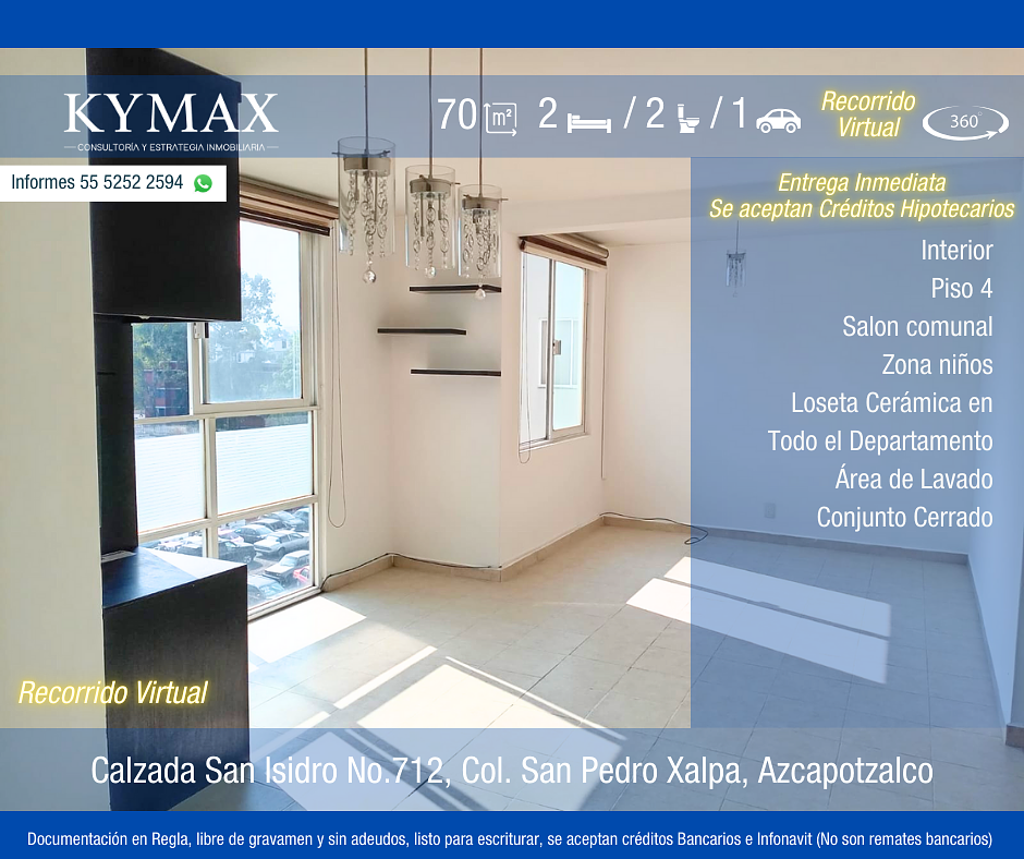 Departamento en venta · San Pedro Xalpa, Azcapotzalco, Ciudad de México Departamento en venta · San Pedro Xalpa, Azcapotzalco, Ciudad de México