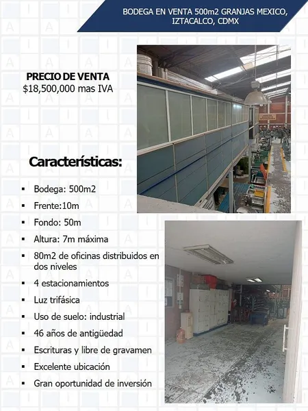 Bodega en venta · Granjas México, Iztacalco, Ciudad de México