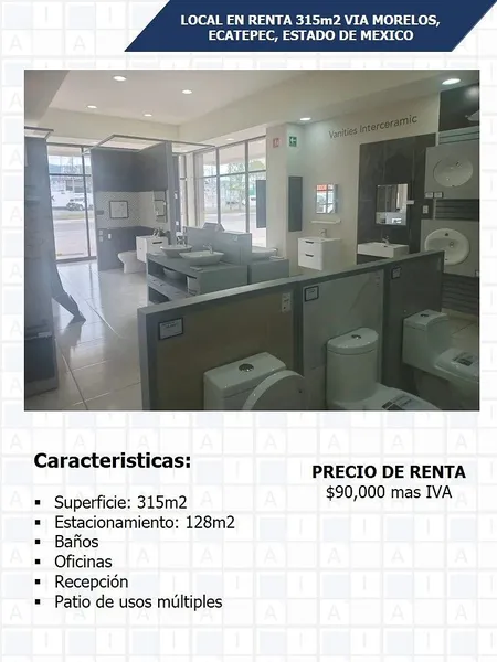 Comercio en alquiler · Cuauhtémoc Xalostoc, Ecatepec de Morelos, Estado de México