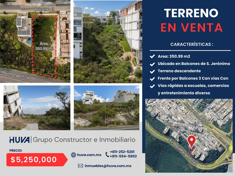 Lote en venta · Balcones de Colinas de San Jerónimo, Monterrey, Nuevo León