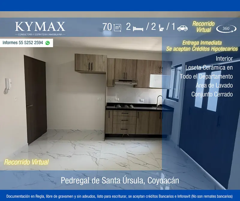 Departamento en venta · Pedregal de Santa Ursula, Coyoacán, Ciudad de México