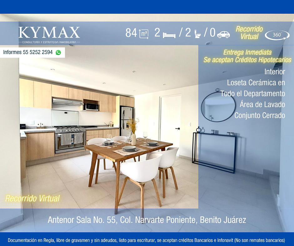 Departamento en venta · Atenor Salas, Benito Juárez, Ciudad de México