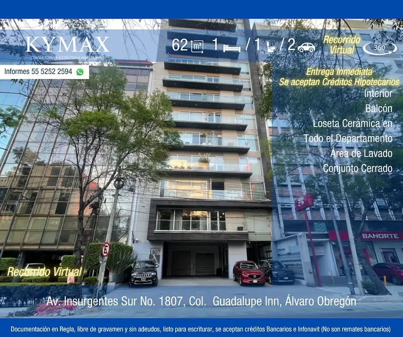 Departamento en venta · Guadalupe Inn, Álvaro Obregón, Ciudad de México