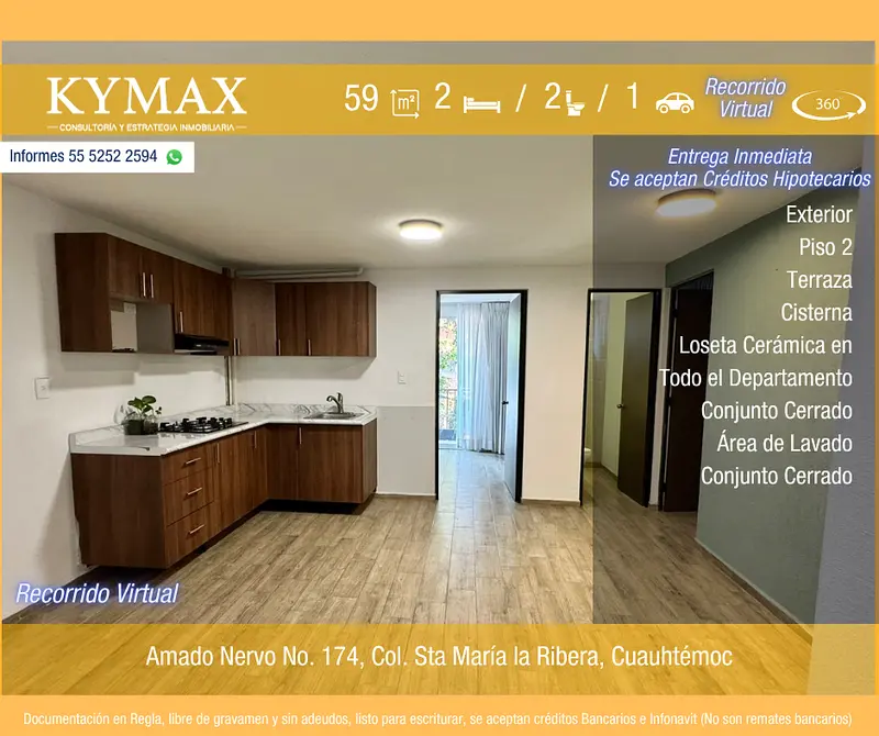 Departamento en venta · Santa Maria La Ribera, Cuauhtémoc, Ciudad de México