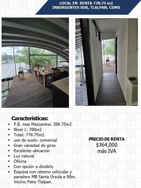Comercio en renta · Santa Úrsula Xitla, Tlalpan, Ciudad de México