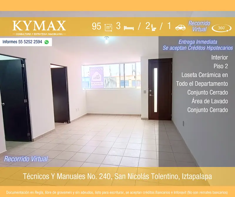 Departamento en venta · San Nicolás Tolentino, Iztapalapa, Ciudad de México