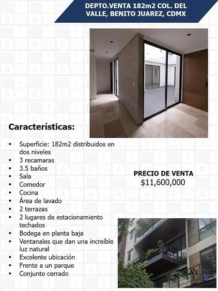 Departamento en venta · Del Valle Centro, Del Valle, Benito Juárez, Ciudad de México Departamento en venta · Del Valle Centro, Del Valle, Benito Juárez, Ciudad de México