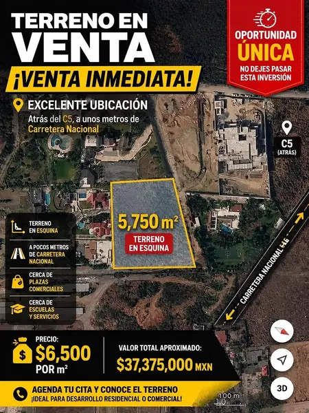 Lote en venta · El Uro, Monterrey, Nuevo León