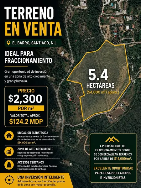 Lote en venta · El Barro, Monterrey, Nuevo León