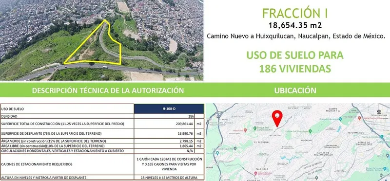 Lote en venta · Luisa Isabel Campos de Jiménez Cantú (Cuartos I), Naucalpan de Juárez, Estado de México