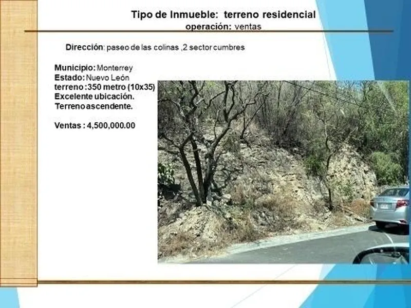 Lote en venta · Instituto Tecnológico de Estudios Superiores de Monterrey, Monterrey, Nuevo León