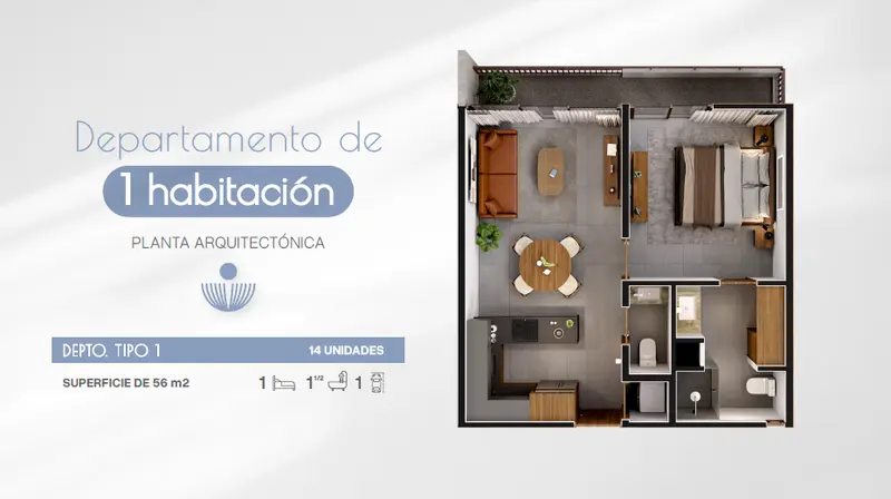 Departamento en venta · Santa María Yaxché, Mérida, Yucatán