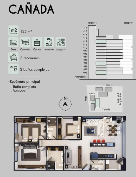 Departamento en venta · La Vista Residencial, Santiago de Querétaro, Querétaro
