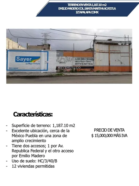 Lote en venta · Cooperativa de Trabajadores Sector Pesca, Iztapalapa, Ciudad de México