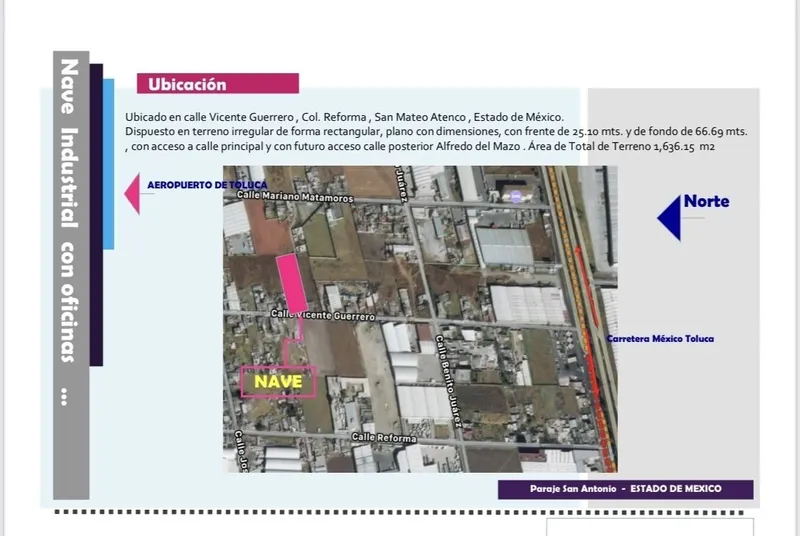 Nave industrial en venta · Reforma, San Mateo Atenco, Estado de México