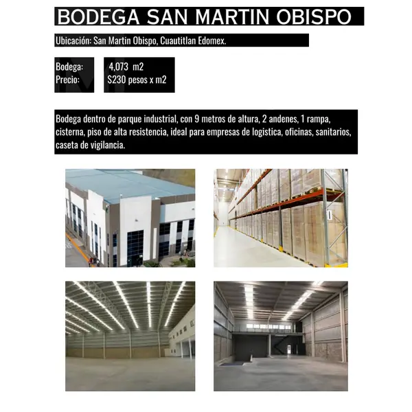 Nave industrial en renta · Cuautitlán Centro, Cuautitlán, Estado de México
