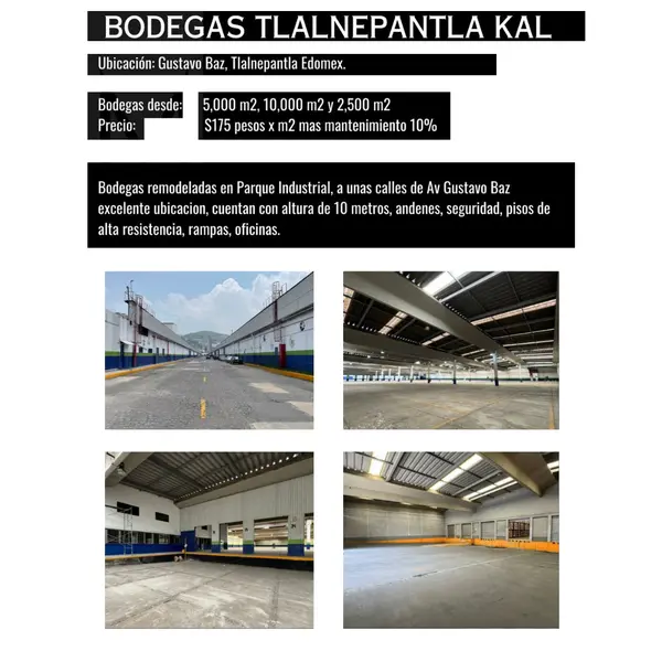 Nave industrial en renta · Industrial Tlalnepantla, Tlalnepantla de Baz, Estado de México
